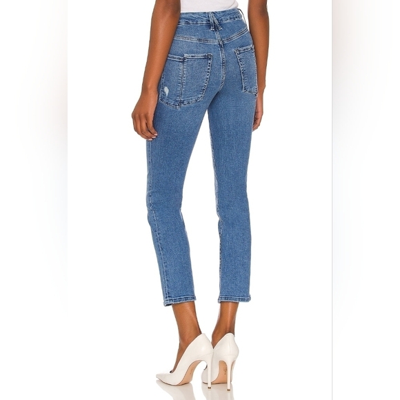 Good American Indigo127 Good Straight W/ Split Back Pockets Jeans 4/27 - Picture 3 of 9